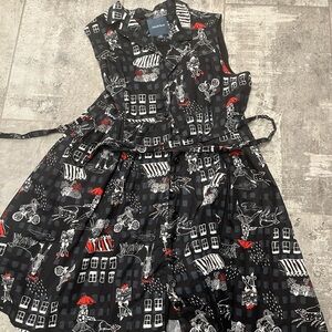 Modcloth Black and Red Midi Dress